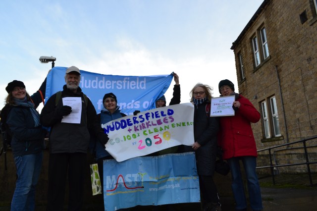 HoTT, MASTT and Huddersfield FoE supporters calling for 100% clean energy target
